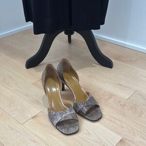 Gucci Snakeskin Open-Toe Heels (narrow)